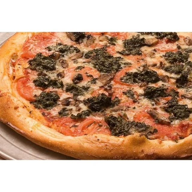 Spinach and Tomato Veggie Pizza & 1/2 & 1/2 Pizza.