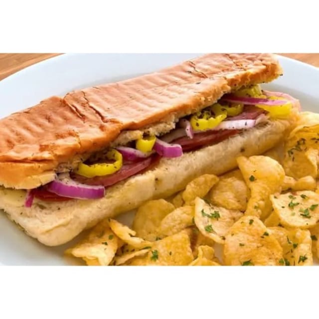 Pressed Hot Italian Sub Sandwich.